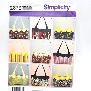 Vintage Simplicity 2676 Sewing Pattern Purse Tote Bag Handbag UNCUT One Size